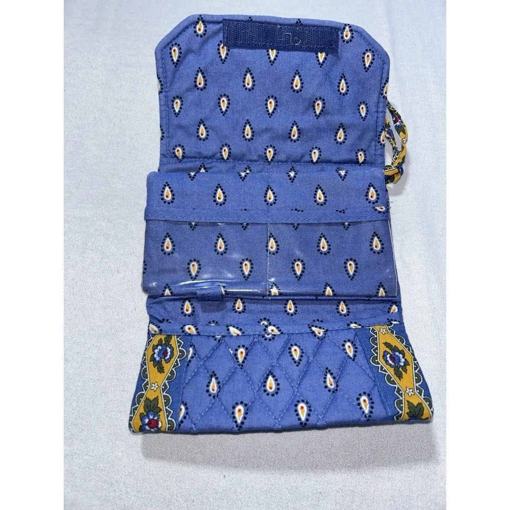 Vera Bradley French‎ Blue Tri Fold Wallet Check Book Cover Zipper Soft - Picture 5 of 5